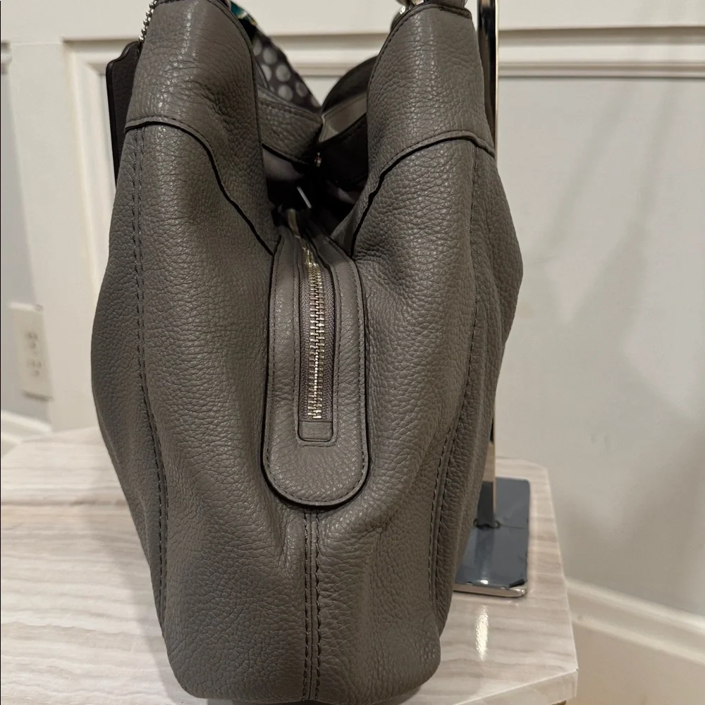 Coach Bag Lexy Gray Leather Shoulder Bag - Picture 5 of 17